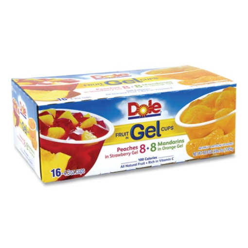 Picture of Fruit In Gel Cups, Mandarins/orange, Peaches/strawberry, 4.3 Oz Cups, 16 Cups/carton, Ships In 1-3 Business Days