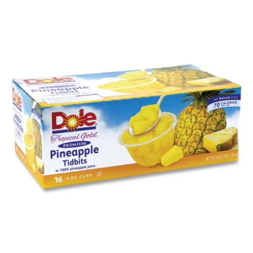 Picture of Tropical Gold Premium Pineapple Tidbits, 4 Oz Bowls, 16 Bowls/carton, Ships In 1-3 Business Days