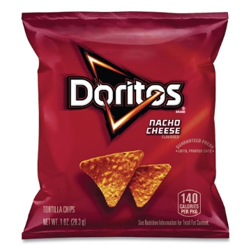Picture of Nacho Cheese Tortilla Chips, 1 Oz Snack Bag, 50/carton, Ships In 1-3 Business Days