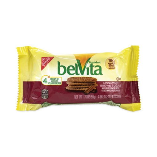 Picture of belVita Breakfast Biscuits, Cinnamon Brown Sugar, 1.76 oz Pack, 25 Packs/Carton, Ships in 1-3 Business Days