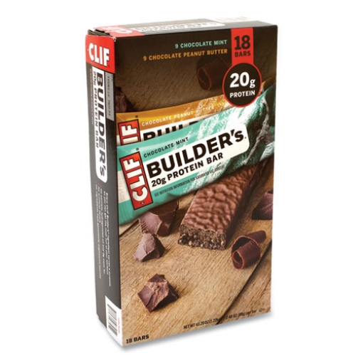 Picture of Builders Protein Bar, Chocolate Mint/chocolate Peanut Butter, 2.4 Oz Bar, 18 Bars/box, Ships In 1-3 Business Days