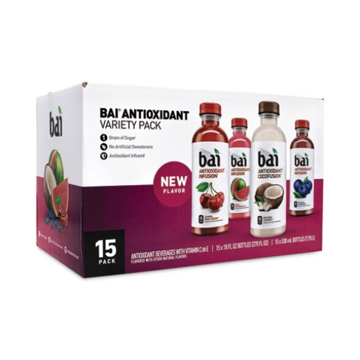 Picture of Antioxidant Infused Beverage, Variety Pack, 18 oz Bottle, 15/Carton, Ships in 1-3 Business Days