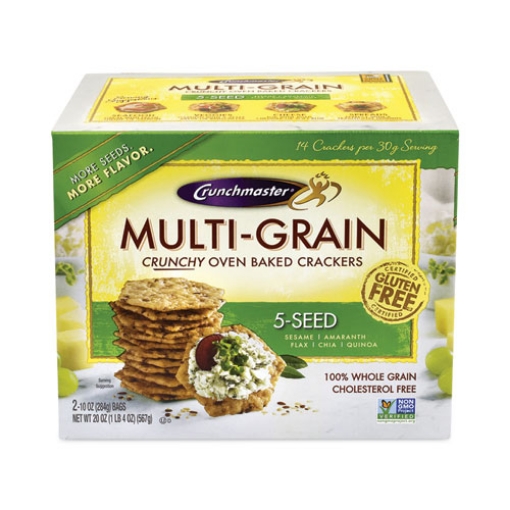 Picture of 5-Seed Multi-Grain Crunchy Oven Baked Crackers, Whole Wheat, 10 Oz Bag, 2 Bags/box, Ships In 1-3 Business Days