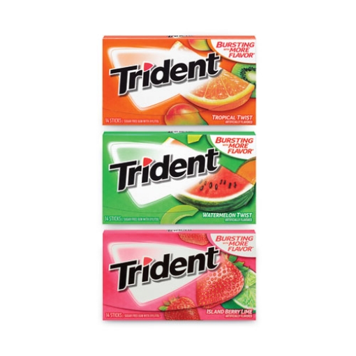 Picture of Sugar-Free Gum, Fruit Variety, 14 Pieces/Pack, 20 Packs/Carton, Ships in 1-3 Business Days