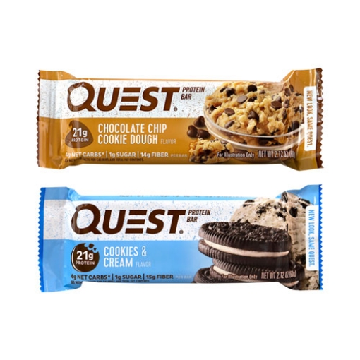 Picture of Protein Bar Value Pack, Chocolate Chip Cookie Dough, Cookies and Cream, 2.12 oz Bar, 14/Carton, Ships in 1-3 Business Days