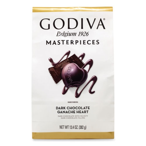 Picture of Masterpieces Dark Chocolate, Dark Chocolate Ganache Heart, 13.4 Oz Bag, Ships In 1-3 Business Days