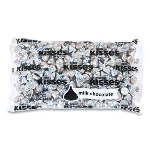 Picture of Kisses, Milk Chocolate, Silver Wrappers, 66.7 Oz Bag, Ships In 1-3 Business Days