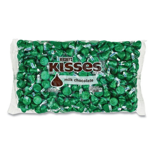 Picture of Kisses, Milk Chocolate, Green Wrappers, 66.7 Oz Bag, Ships In 1-3 Business Days