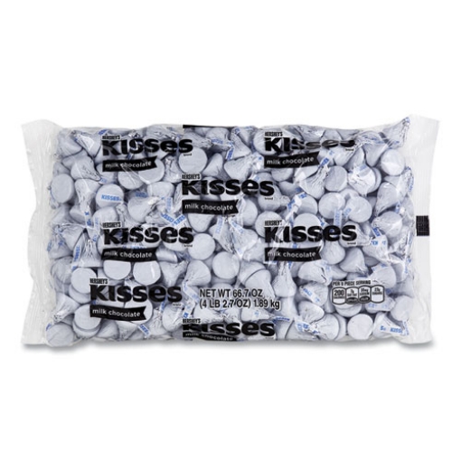 Picture of Kisses, Milk Chocolate, White Wrappers, 66.7 Oz Bag, Ships In 1-3 Business Days