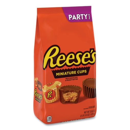 Picture of Peanut Butter Cups Miniatures Party Pack, Milk Chocolate, 35.6 Oz Bag, Ships In 1-3 Business Days