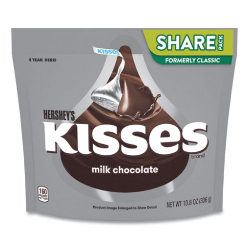 Picture of Kisses, Milk Chocolate Share Pack, Silver Wrappers, 10.8 Oz Bag, 3 Bags/pack, Ships In 1-3 Business Days