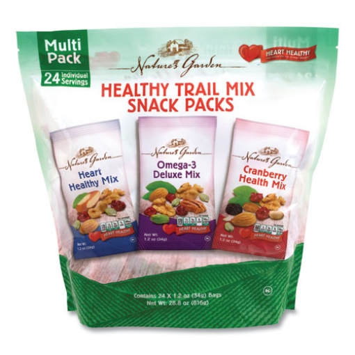 Picture of Healthy Trail Mix Snack Packs, 1.2 oz Pouch, 24 Pouches/Carton, Ships in 1-3 Business Days