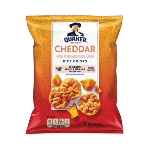 Picture of Rice Crisps, Cheddar Cheese, 0.67 oz Bag, 60 Bags/Carton, Ships in 1-3 Business Days