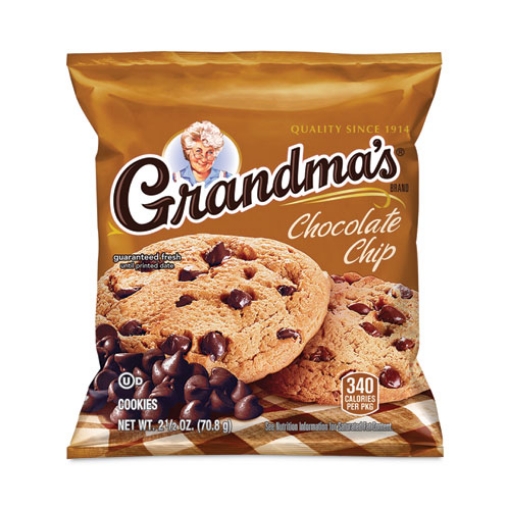 Picture of Homestyle Chocolate Chip Cookies, 2.5 Oz Pack, 2 Cookies/pack, 60 Packs/carton, Ships In 1-3 Business Days