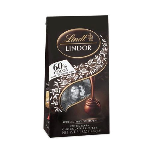 Picture of Lindor Extra Dark Chocolate Truffles, 5.1 oz Bag, 3 Bags/Pack, Ships in 1-3 Business Days