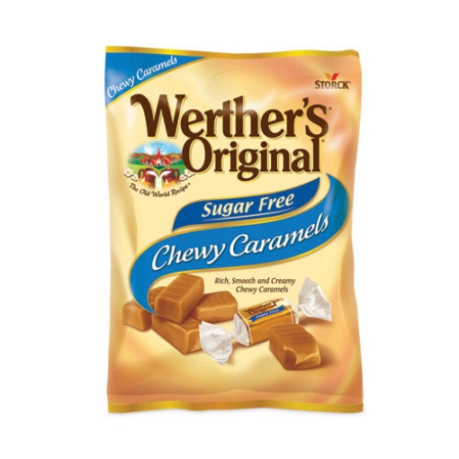 Picture of Sugar Free Chewy Caramel Candy, 1.46 oz Bag, 12 Bags/Carton, Ships in 1-3 Business Days