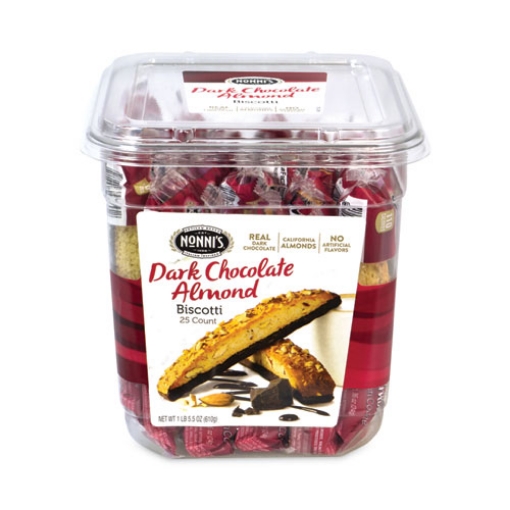 Picture of Biscotti, Dark Chocolate Almond, 1 lb 5 oz Tub, 25 Pieces/Tub, 1 Tub/Carton, Ships in 1-3 Business Days