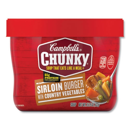 Picture of Chunky Sirloin Burger with Country Vegetables, 15.25 oz, 8/Carton, Ships in 1-3 Business Days