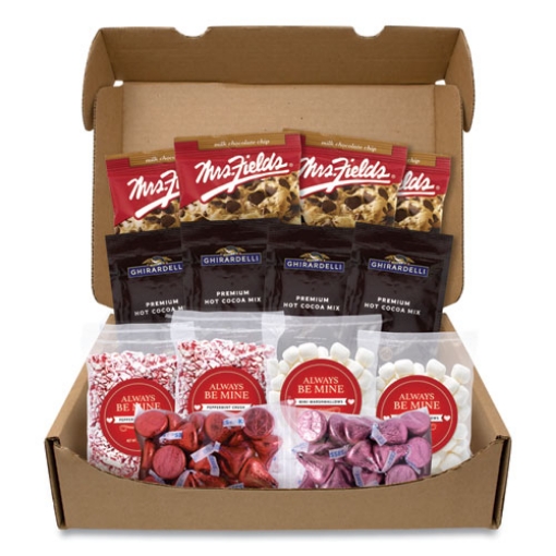 Picture of Always Be Mine Valentine's Day Box, Cocoa/Marshmallows/Candy/Cookies, 5 lb Box, 14 Packets/Box, Ships in 1-3 Business Days
