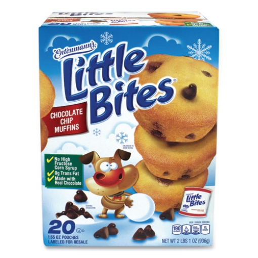 Picture of Little Bites Muffins, Chocolate Chip, 1.65 oz Pouch, 20 Pouches/Carton, Ships in 1-3 Business Days