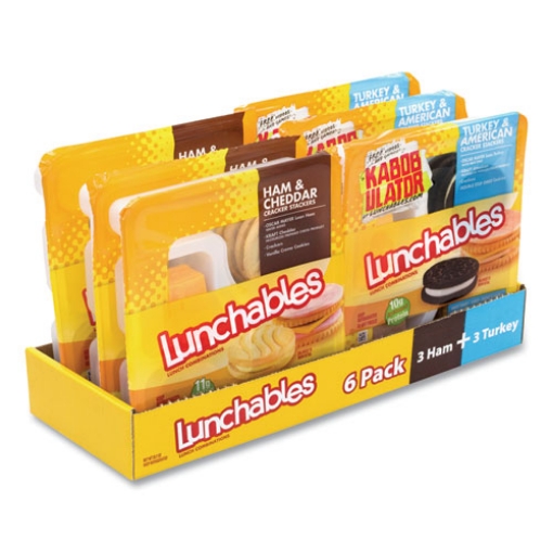 Picture of Lunchables Variety Pack, Turkey/American and Ham/Cheddar, 6/Carton, Ships in 1-3 Business Days