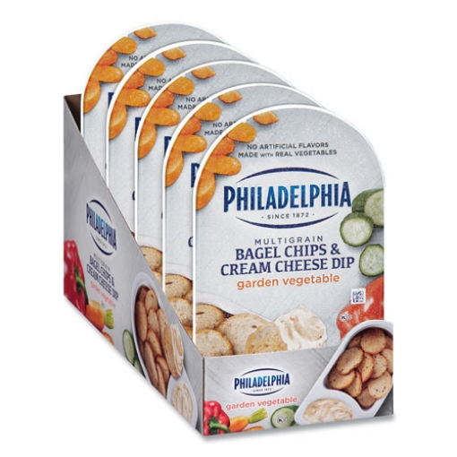 Picture of Multigrain Bagel Chips and Garden Vegetable Cream Cheese Dip, 2.5 oz, 5/Carton, Ships in 1-3 Business Days