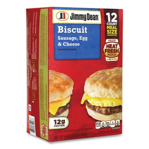 Picture of Biscuit Breakfast Sandwich, Sausage, Egg And Cheese, 54 Oz, 12/box, Ships In 1-3 Business Days