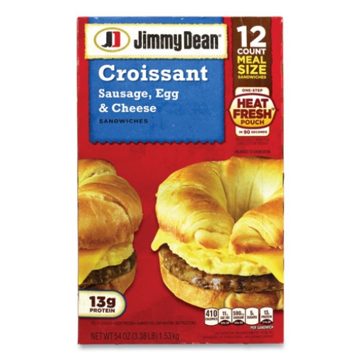 Picture of Croissant Breakfast Sandwich, Sausage, Egg and Cheese, 4.5 oz, 12/Carton, Ships in 1-3 Business Days