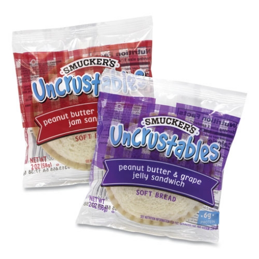 Picture of Uncrustables Soft Bread Sandwiches, Grape/strawberry, 2 Oz, 10 Sandwiches/pack, 2 Pk/box, Ships In 1-3 Business Days