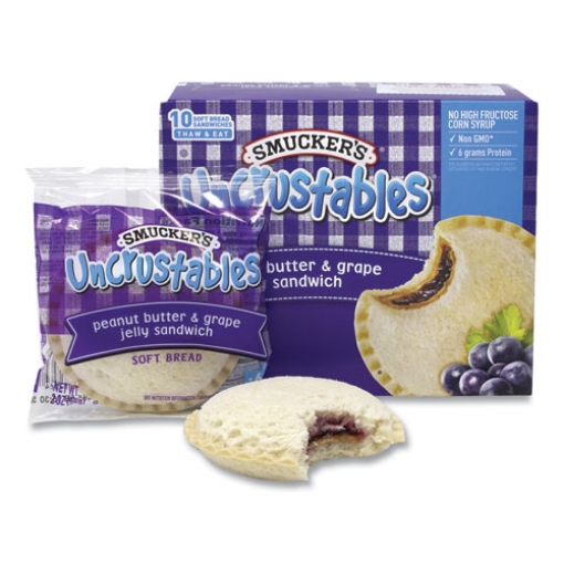 Picture of UNCRUSTABLES Soft Bread Sandwiches, Grape Jelly, 2 oz, 10/Box, 2 Boxes/Carton, Ships in 1-3 Business Days