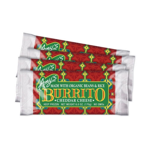 Picture of Cheddar Cheese, Bean and Rice Burrito, 6 oz Pouch, 4/Carton, Ships in 1-3 Business Days
