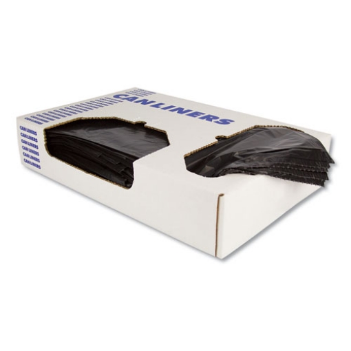 Picture of Linear Low-Density Can Liners, 10 Gal, 0.55 Mil, 24 X 23, Black, 500/carton