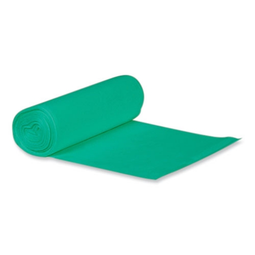 Picture of Eco Blend Max Can Liners, 60 gal, 0.8 Mil, 38" x 58", Green, 20 Bags/Roll, 5 Rolls/Carton