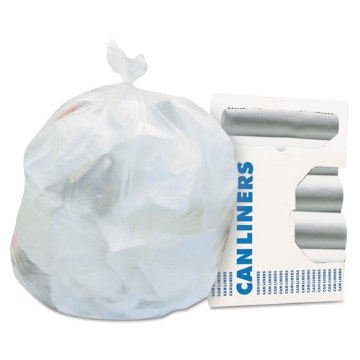 Picture of High-Density Waste Can Liners, 33 gal, 16 mic, 33" x 40", Natural, 25 Bags/Roll, 10 Rolls/Carton