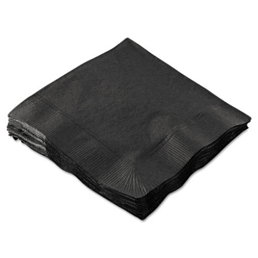 Picture of Beverage Napkins, 2-Ply, 9 1/2 X 9 1/2, Black, 1000/carton