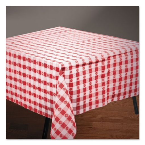 Picture of Tissue/poly Tablecovers, 54" X 108", Red/white Gingham