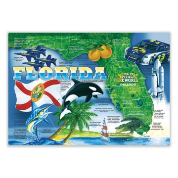 Picture of placemats, florida design, 10 x 14, 1,000/carton