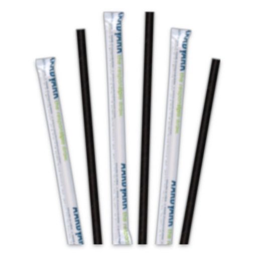 Picture of Aardvark Paper Straws, 5.75", Black, 3,200/carton