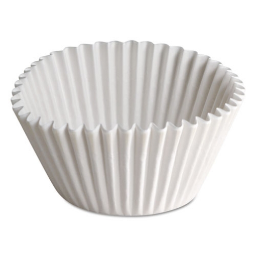 Picture of Fluted Bake Cups, 8 oz, 3.5 x 1.5 x 0.5, White, Paper, 500/Pack, 10 Packs/Carton