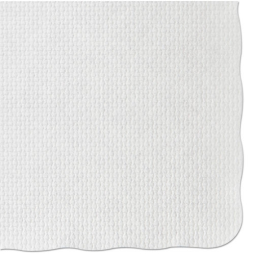 Picture of Knurl Embossed Scalloped Edge Placemats, 9.5 X 13.5, White, 1,000/carton