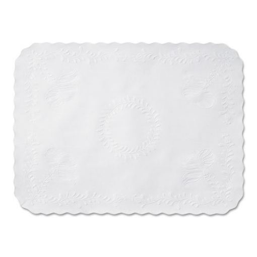 Picture of Anniversary Embossed Scalloped Edge Tray Mat, 14 X 19, White, 1,000/carton