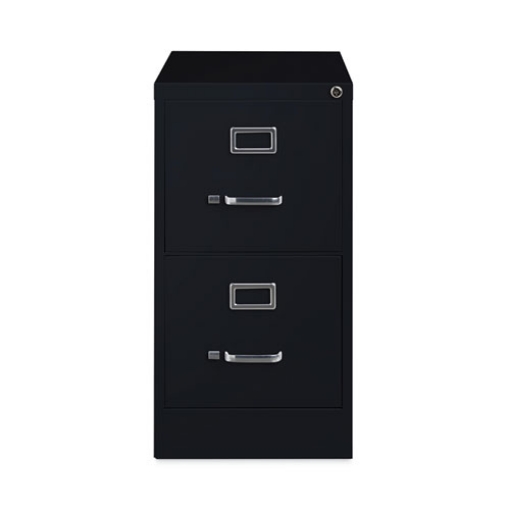 Picture of Vertical Letter File Cabinet, 2 Letter-Size File Drawers, Black, 15 x 26.5 x 28.37