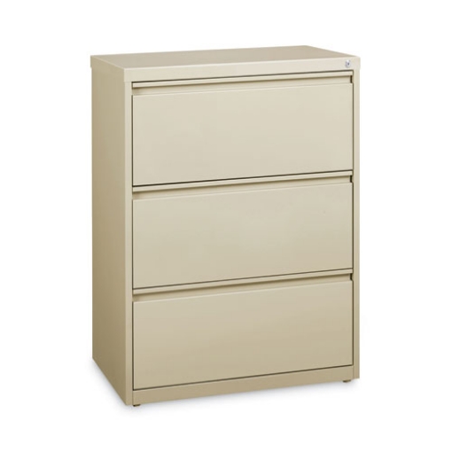 Picture of Lateral File Cabinet, 3 Letter/Legal/A4-Size File Drawers, Putty, 30 x 18.62 x 40.25