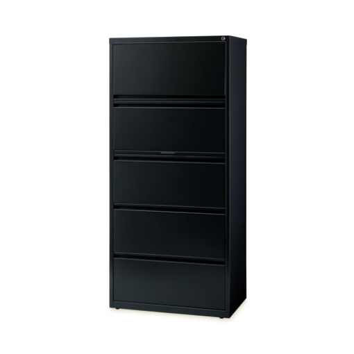 Picture of Lateral File Cabinet, 5 Letter/Legal/A4-Size File Drawers, Black, 30 x 18.62 x 67.62