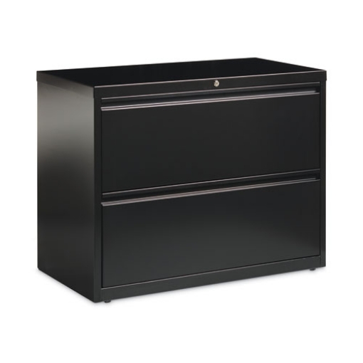 Picture of Lateral File Cabinet, 2 Letter/Legal/A4-Size File Drawers, Black, 36 x 18.62 x 28