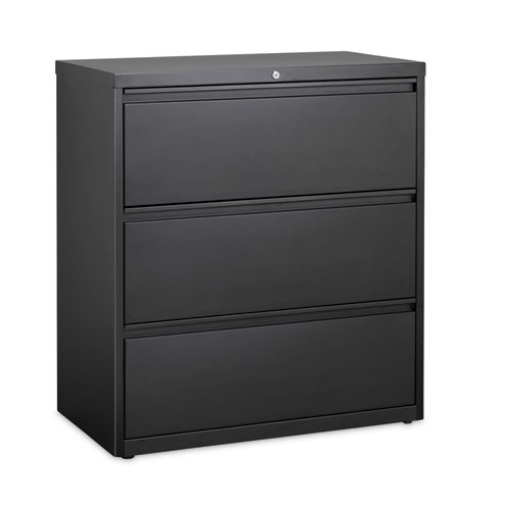 Picture of Lateral File Cabinet, 3 Letter/Legal/A4-Size File Drawers, Black, 36 x 18.62 x 40.25