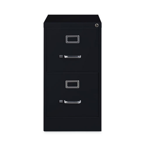 Picture of Vertical Letter File Cabinet, 2 Letter-Size File Drawers, Black, 15 x 22 x 28.37