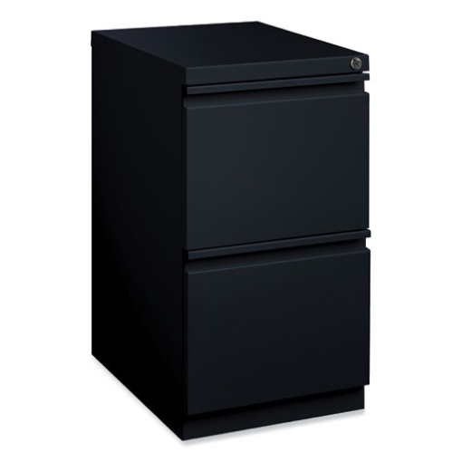 Picture of Full-Width Pull 20 Deep Mobile Pedestal File, 2-Drawer: File/File, Letter, Black, 15x19.88x27.75, Ships in 4-6 Business Days