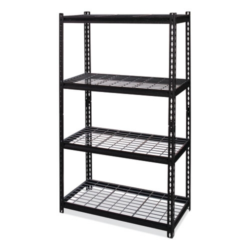 Picture of Iron Horse 2300 Wire Deck Shelving, Four-Shelf, 36w x 18d x 60h, Black, Ships in 4-6 Business Days