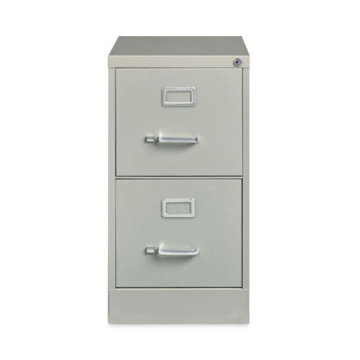 Picture of Vertical Letter File Cabinet, 2 Letter-Size File Drawers, Light Gray, 15 x 22 x 28.37